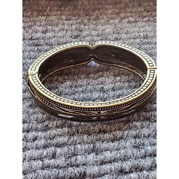 Heidi Daus White Crystal Deco Bangle Bracelet 7in M $250 - Picture 5 of 10